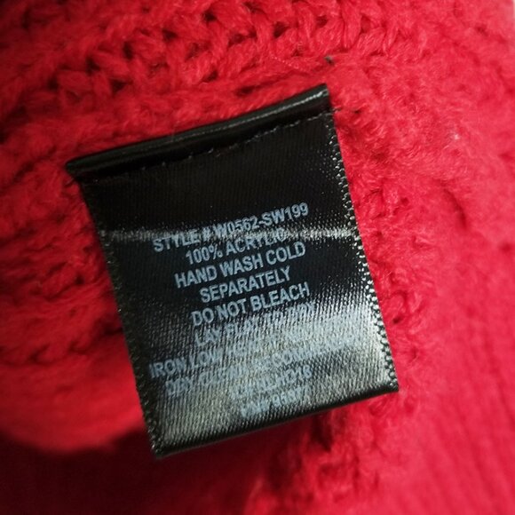 Sanctuary Red Crewneck Wide Cuffed Long Sleeves Pullover Sweater Jumper Size M - Picture 7 of 14